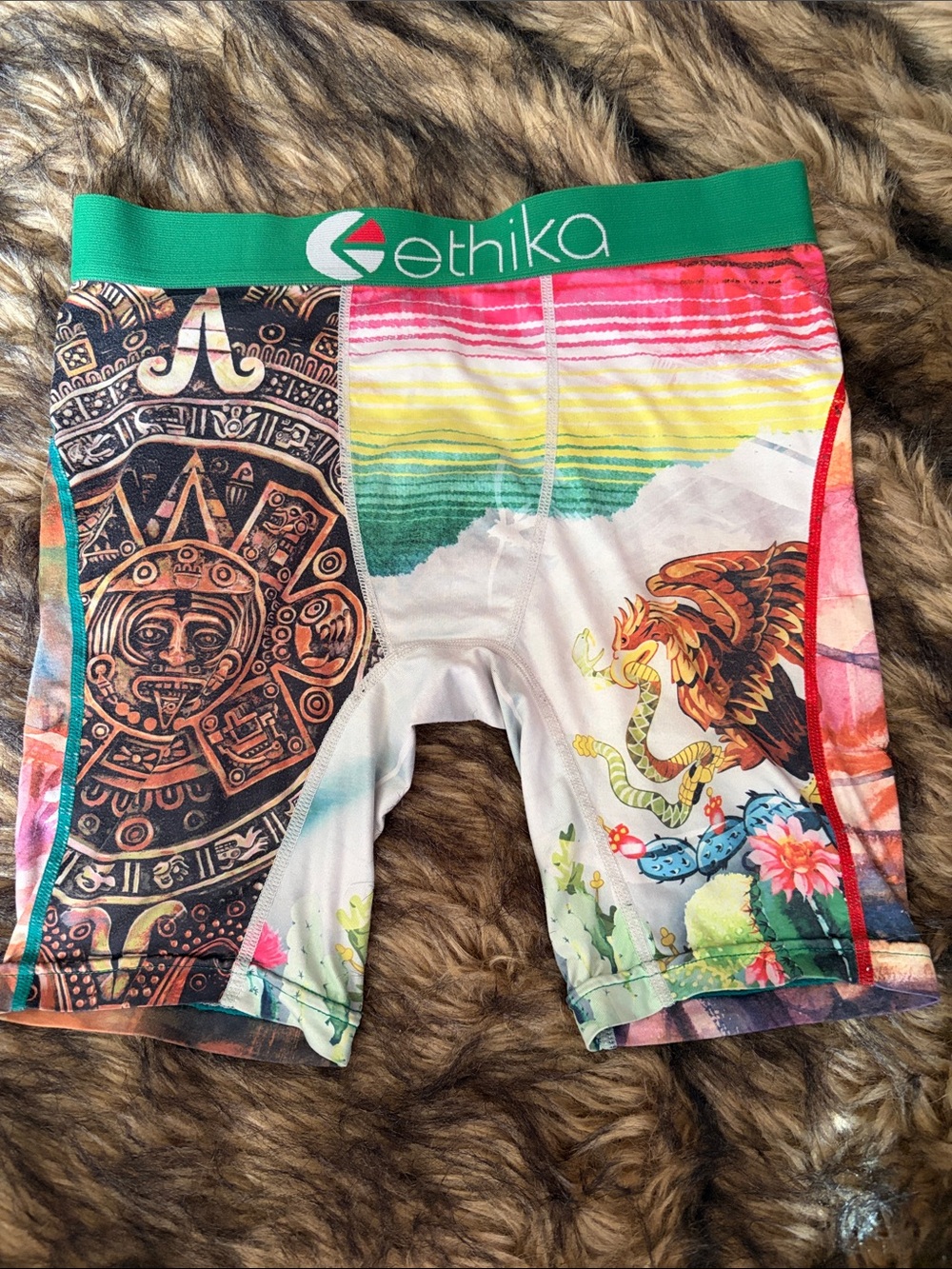 ethika Green-Waistband Multicolor Mythical Print Boxer Briefs